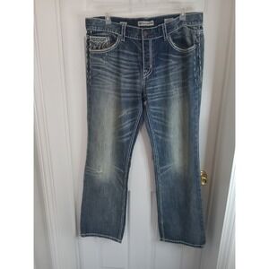 MEK DNM Jeans Men's 38x34 LUBLIN Straight‎ Blue Denim